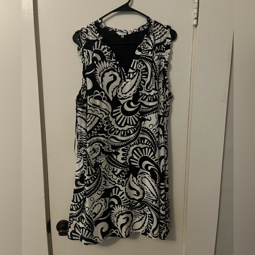 Blue and white dress